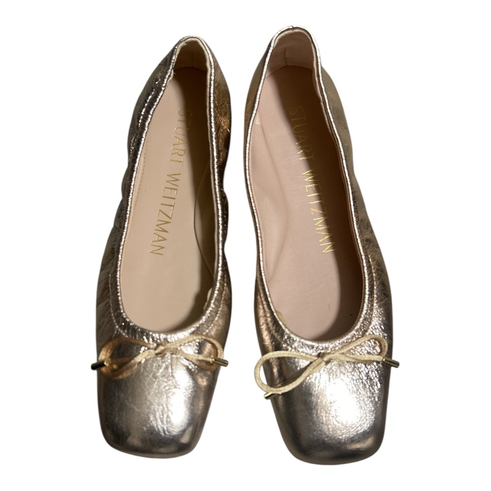 Stuart Weitzman Metallic Pink/Gold Bardot FlatsSize 5.5